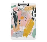 Gray Green Pattern Clipboard, A4 Acrylic Clipboards with Hanging Hook, Ultra Lightweight & Shatterproof Writing Board for Office, Nurses, 8.5" X 12.5"