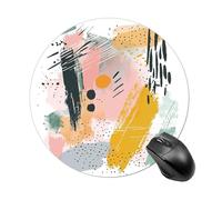 Gray Green Pattern Mouse Pad - Ultra Thin, 7.8 Inch Round Mousepad with Non-Slip Rubber Base, Waterproof Mouse Mat for Office, Gaming