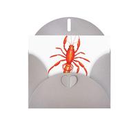 Gray Greeting Card DLXW Active crayfish Pattern for Christmas, Children's Birthday, Valentine's Day, Wedding Anniversary & Party Invitation