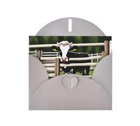 Gray Greeting Card DLXW Cow Wooden Fence Pattern for Christmas, Children's Birthday, Valentine's Day, Wedding Anniversary & Party Invitation