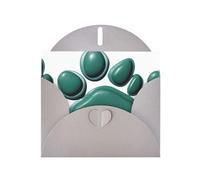Gray Greeting Card DLXW Green airbag paw print Pattern for Christmas, Children's Birthday, Valentine's Day, Wedding Anniversary & Party Invitation
