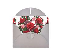 Gray Greeting Card DLXW Heart diamond among roses Pattern for Christmas, Children's Birthday, Valentine's Day, Wedding Anniversary & Party Invitation