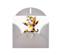 Gray Greeting Card DLXW Kitten in the colorful world Pattern for Christmas, Children's Birthday, Valentine's Day, Wedding Anniversary & Party Invitation