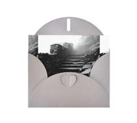 Gray Greeting Card DLXW Mountain mist over the stone steps Pattern for Christmas, Children's Birthday, Valentine's Day, Wedding Anniversary & Party Invitation