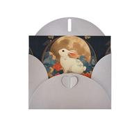 Gray Greeting Card DLXW The Rabbit Behind the Screen Pattern for Christmas, Children's Birthday, Valentine's Day, Wedding Anniversary & Party Invitation