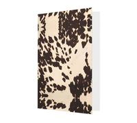 Gray Greeting Card with Matching Envelope - Brown Cowhide Print Blank Blessed Design for Birthday, Wedding, Valentine's Day