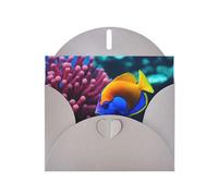 Gray Greeting Card YYHWHJDE Ocean Tropical Fish Coral Undersea World Picture Perfect for Valentine's Day, Wedding Anniversary & Party Invitations