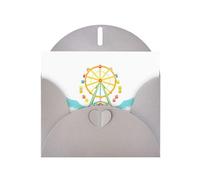 Gray Greeting Card YYHWHJDE Wings Ferris Wheel Picture Perfect for Valentine's Day, Wedding Anniversary & Party Invitations
