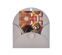Gray Greeting Cards with Envelopes - Red panda Print Blank Note Cards, Perfect for Birthday, Wedding, Anniversary
