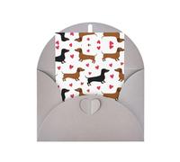 Gray Greeting Cards with Envelopes - Romantic Dachshunds Print Blank Note Cards, Perfect for Birthday, Wedding, Anniversary