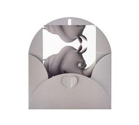 Gray Greeting Cards with Matching Envelopes - angry rhino Print Blank Blessed Cards for Birthday, Wedding, Valentine's Day