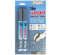 Gray Grout Pen Tile Grout Paint Marker From Floor-Fix Pro | Waterproof Grout Colorant & Sealer Pen | Bathroom & Kitchen Tile Grout Whitener | Narrow 5mm Precision Tip | 2 Pack