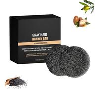 Gray Hair Reverse Bar, Mane Gray Reverse Bar, Natural Hair Darkening Soap, Coverage Grey Hair Soap Shampoo, Mane Root Activator Shampoo for Men and Women (2pc)