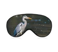 Gray Heron Print in Water Blackout Sleep Eye Mask, Ventilated Fabric, Adjustable Wearing Style, Zero Pressure Sleeping Mask Soft Skin Friendly Eyeshade for Women Men