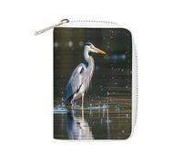 Gray Heron Print in Water Leather Card Bag Portable Coin Wallet Mini Change Holder Coin Pocket PU Wallet Card Wallets Clutch Bags for Women Men, style, 16x11.5cm