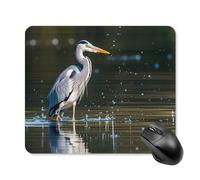Gray Heron Print in Water Square Mouse Pad Portable Computer Mousepad with Non-Slip Rubber Base 25 * 30cm Ultra-Thin Gaming Mouse Mat for Computer Laptop Office Desk Accessories