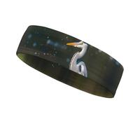 Gray Heron Print in Water Workout Headband for Men and Women Moisture Wicking Headband for Tennis, Basketball, Running, Gym Outdoor Sports Sweatband