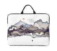 Gray Hills Birds Drawing 14 Inch Printed Laptop Sleeve, 600d Oxford-Cloth Shockproof Laptop Case With Thickened Pearl Cotton,Waterproof Portable Laptop Handbag Cover