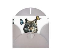 Gray Holiday greeting check blank card and pearl beautiful blank note block VVXBHGR A brutal wolf Pattern