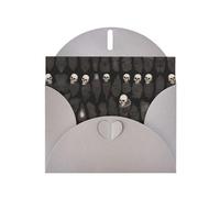 Gray Holiday greeting check blank card and pearl beautiful blank note block VVXBHGR Artistic abstract skull Pattern