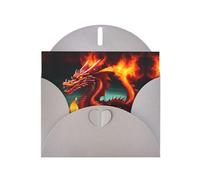 Gray Holiday greeting check blank card and pearl beautiful blank note block VVXBHGR Dragon King in Fire Pattern
