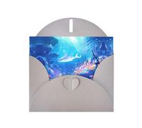 Gray Holiday greeting check blank card and pearl beautiful blank note block VVXBHGR Fantastic undersea adventure Pattern