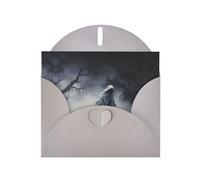 Gray Holiday greeting check blank card and pearl beautiful blank note block VVXBHGR Ghost by the dead tree Pattern