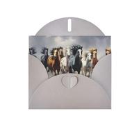 Gray Holiday greeting check blank card and pearl beautiful blank note block VVXBHGR Horses in a tornado Pattern