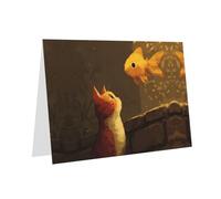 Gray Holiday greeting check blank card and pearl beautiful blank note block VVXBHGR Kitten watching fish Pattern