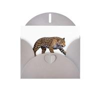 Gray Holiday greeting check blank card and pearl beautiful blank note block VVXBHGR Leopard ready to pounce Pattern