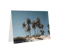 Gray Holiday greeting check blank card and pearl beautiful blank note block VVXBHGR Palm trees by the sea Pattern