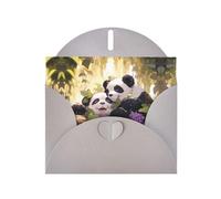 Gray Holiday greeting check blank card and pearl beautiful blank note block VVXBHGR Panda in the vines Pattern