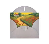 Gray Holiday greeting check blank card and pearl beautiful blank note block VVXBHGR Poppies Field Yellow Brick Road Pattern