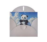 Gray Holiday greeting check blank card and pearl beautiful blank note block VVXBHGR Red panda on the cloud Pattern