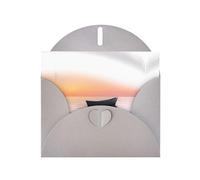 Gray Holiday greeting check blank card and pearl beautiful blank note block VVXBHGR Sailing boat under the setting sun Pattern