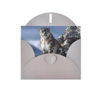 Gray Holiday greeting check blank card and pearl beautiful blank note block VVXBHGR Snow Leopard on the Mountain Pattern