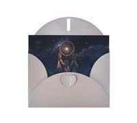 Gray Holiday greeting check blank card and pearl beautiful blank note block VVXBHGR Starry Dream Catcher Pattern