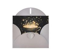 Gray Holiday greeting check blank card and pearl beautiful blank note block VVXBHGR Stars in a teacup Pattern