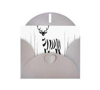 Gray Holiday greeting check blank card and pearl beautiful blank note block VVXBHGR Strange Deer Pattern