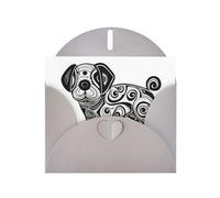 Gray Holiday greeting check blank card and pearl beautiful blank note block VVXBHGR Strange Dog Pattern