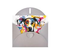 Gray Holiday greeting check blank card and pearl beautiful blank note block VVXBHGR Strange Doodle Dog Pattern