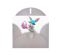 Gray Holiday greeting check blank card and pearl beautiful blank note block VVXBHGR The animal holding an easter egg Pattern