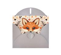 Gray Holiday greeting check blank card and pearl beautiful blank note block VVXBHGR The Fox in the Bush Pattern
