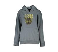 Gray Hooded Fleece Sweatshirt with Print - female - Cavalli Class - Hoodies - Gray - L - Sweatshirts & Hoodies L