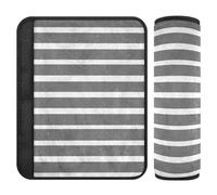 Gray Horizontal Stripes 2 pcs seat Belt pad Release Stress to Your Neck and Shoulders for Auto forro para cinturon de seguridad
