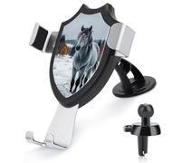 Gray Horse in Winter Landscape Snowy Wilderness Car Phone Mount Stand Hands Free Cell Phone Holder Non-Slip Ultra Stable Car Phone Holder Universal Fit Automobile Clamp Cradle Compatible with Most Cel