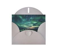 Gray HYTTER Sea under the Aurora Borealis Prints Greeting Card for Christmas, Birthdays, and Anniversaries