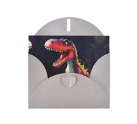 Gray JKIEGOQ big-mouthed dinosaur Prints Greeting Card 4 x 6 in for Christmas, Valentine's Day, Wedding, Party Invitation Cards
