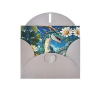 Gray JKIEGOQ Cute Dinosaur Prints Greeting Card 4 x 6 in for Christmas, Valentine's Day, Wedding, Party Invitation Cards