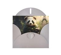 Gray JKIEGOQ Cute Panda Plant Prints Greeting Card 4 x 6 in for Christmas, Valentine's Day, Wedding, Party Invitation Cards